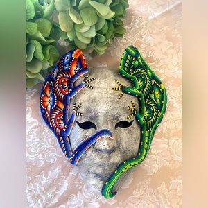 Huichol Mexican Art lizards Mask